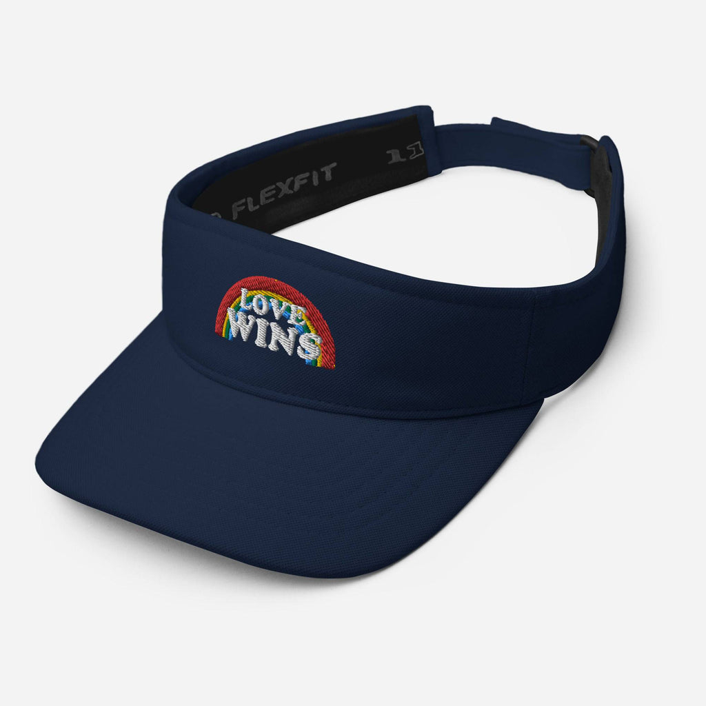 Love Wins embroidered rainbow sports visor, view 12 — Rose Gold Co